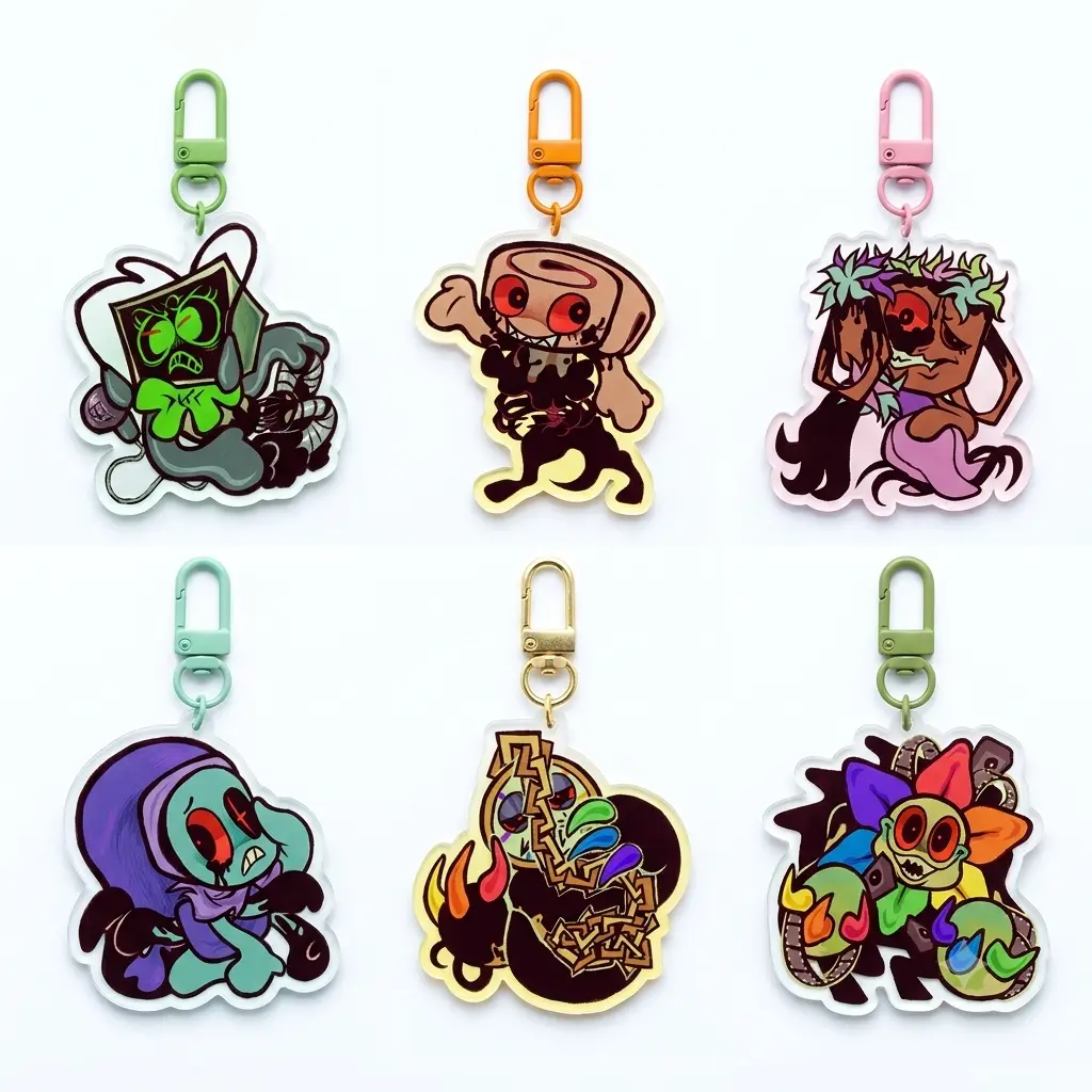 Twisted Dandy Keychain Dandy's World, Dandy's World Acrylic Keychains