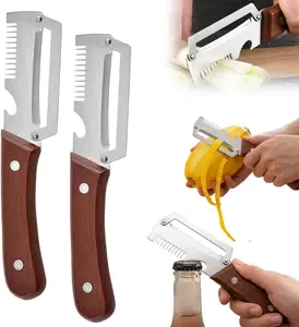 3-in-1 multifunctional peeler, scallion slicer, vegetable peeler, kitchen fruit peeler, melon scraper, sugarcane knife for kitchen and camping