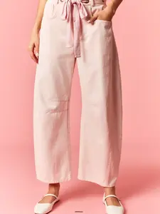 Mineral Washed Eyelet Thru Cotton Belt Detailed Barrel Jean