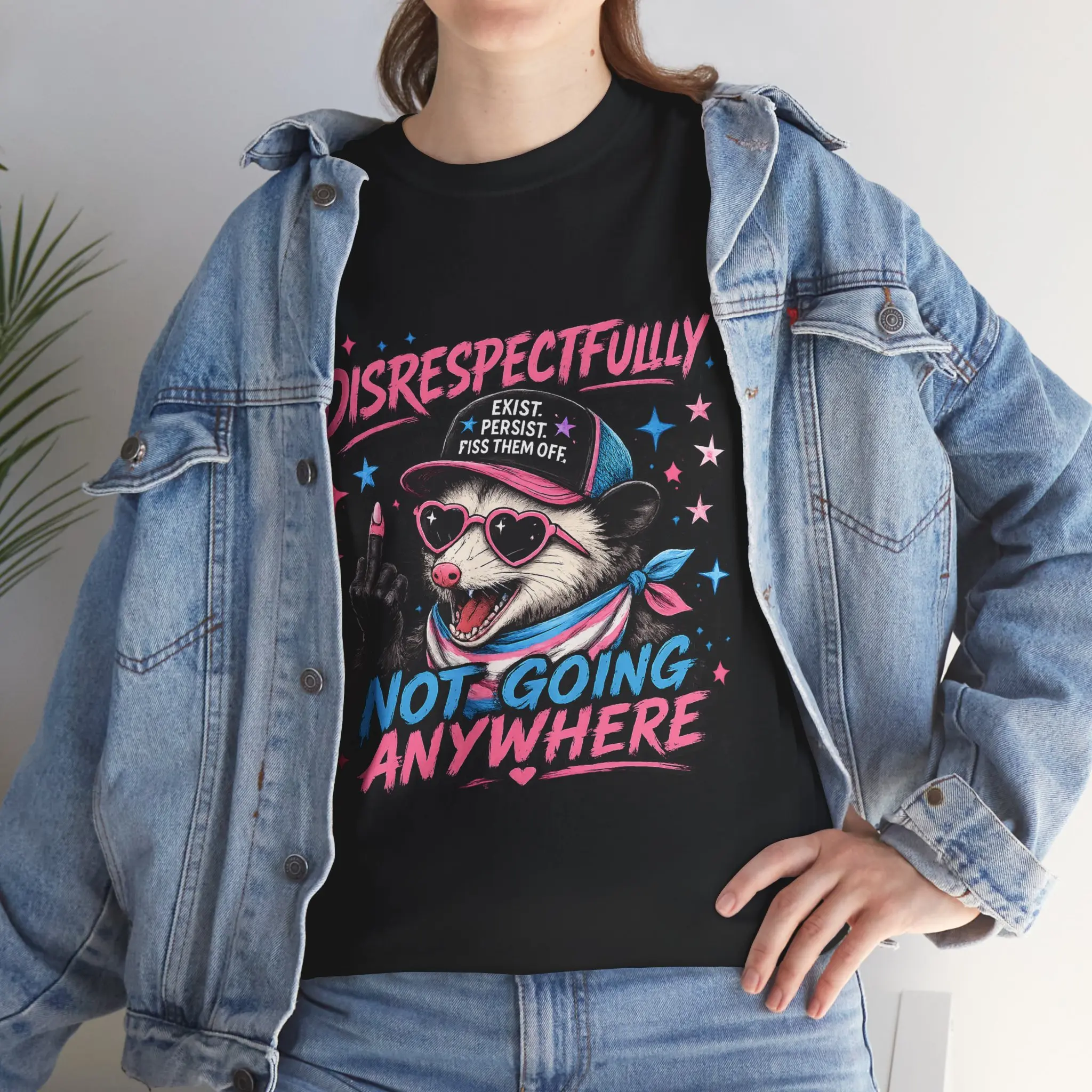 Transgender Pride Tee -  Disrespectfully, We're Not Going Anywhere 💖💙🤍