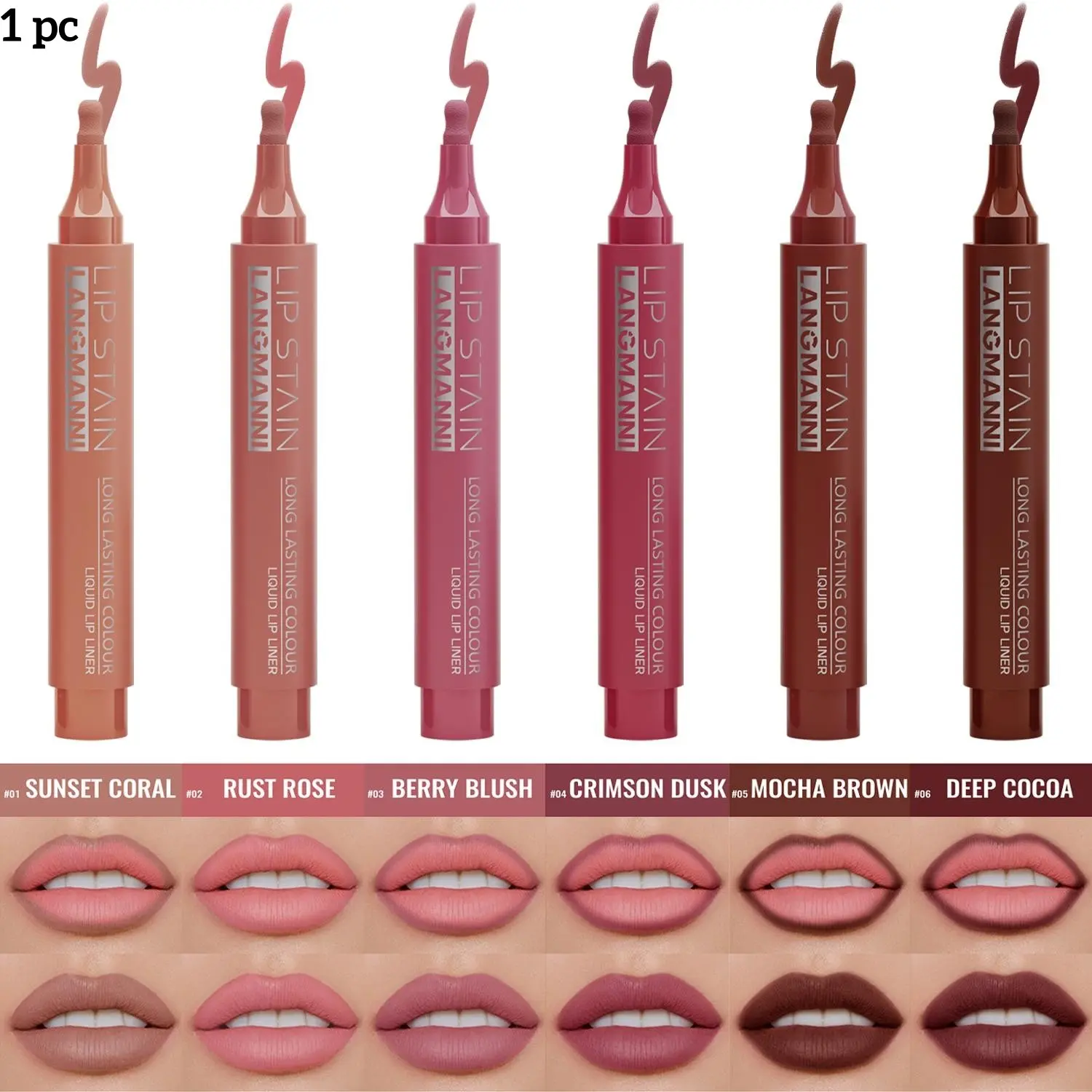 Lipstick water lip line lip glaze pen matte is not easy to stick to the cup dye lip liquid Hydrating Liquid Lipstick