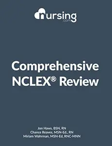 USED Book - NURSING.com Comprehensive NCLEX Book [458 Pages] (2020, review for nursing students, full-color, content + practice questions + answers + cheat sheets) by Jon Haws (Paperback) - english