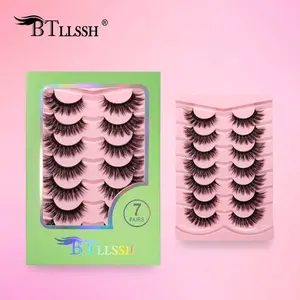 High-Quality Complete False Eyelashes Set, Cosmetic False Lashes, 7/14/21 Pairs, Curly Thin Fluffy, D Curl, Non-Toxic, Solid Form, Gift Box Included
