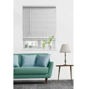 1 Cordless Vinyl Room Darkening Blinds, White, 31W x 72L