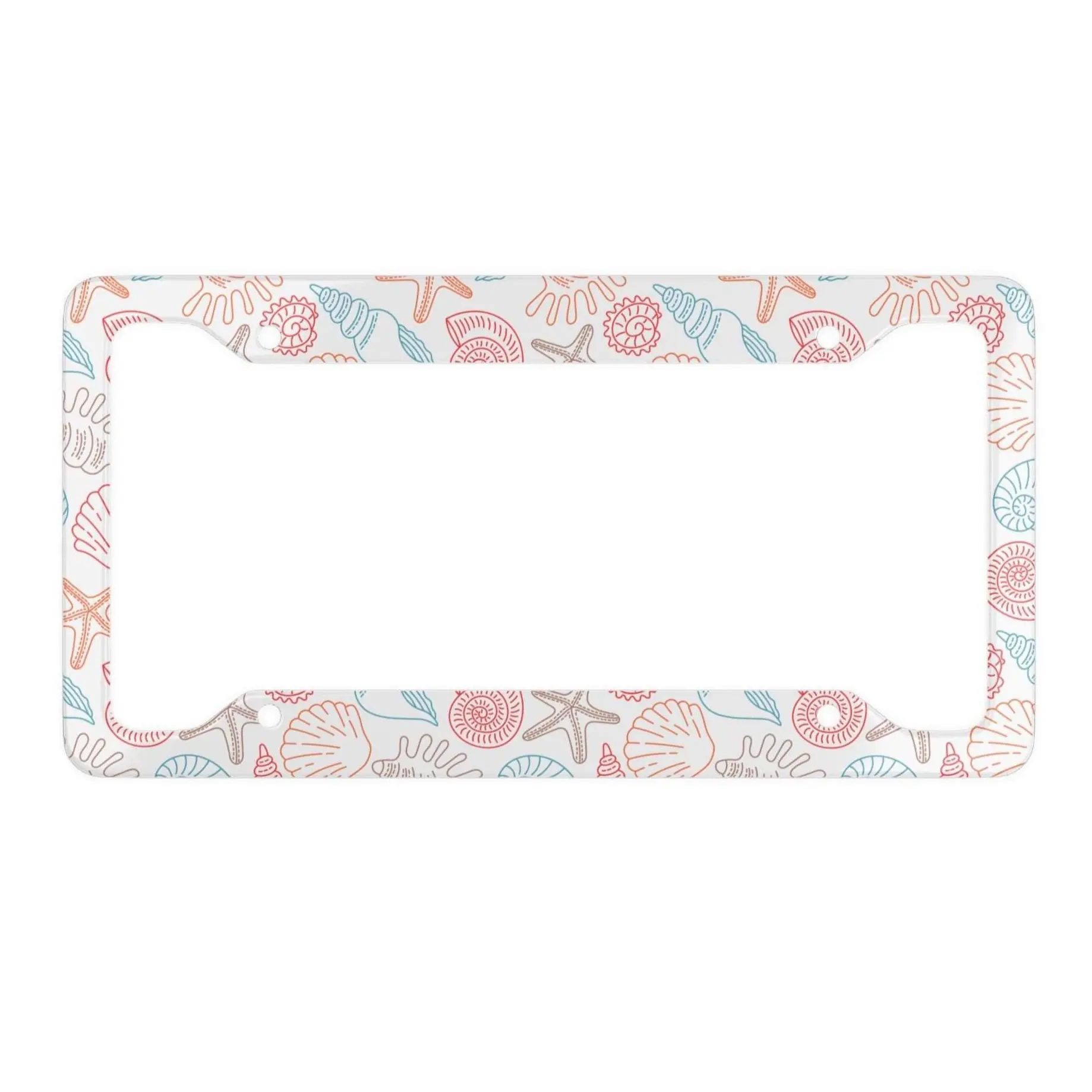 Seashells by the Shore License Plate Frame - Seashell License Plate Cover - Seashells-Beachy License Plate Frame - Beach Lover Gift - Ocean Lover