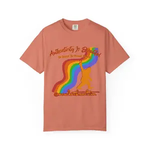Authenticity Is Beautiful Unisex Garment-Dyed T-shirt