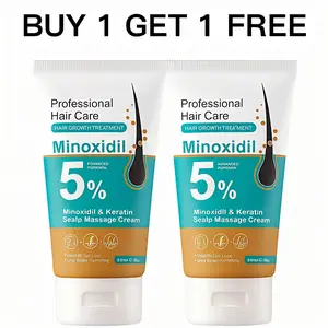 [BUY 1 GET 1 FREE] 5% Minoxidil Hair Growth Scalp Massage Cream with Keratin & Ginger Extract for Men Women Prevents Loss Repairs Follicles Promotes Fast Regrowth Strengthens Roots Scalp Nourishing Strengthening Essence Haircare Buy 1 Get 1 Free