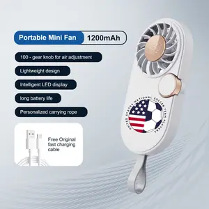 Mini Soccer Handheld Fan | 100-Speed Stepless Adjustment, LED Display, Portable & Joyful World Stress Relief