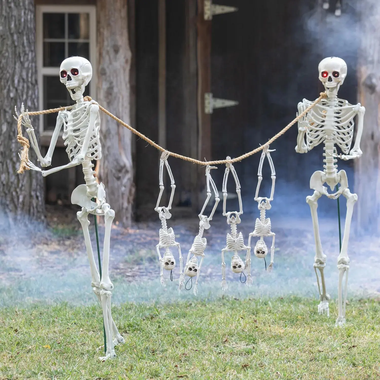 Small Skeletons Held Hostage By Large Skeletons Halloween Decorating Kit - 6 Pc., Decorations, Ornaments
