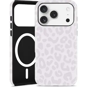 Jusy MagSafe Compatible Leopard Print Case for iPhone 17 Pro Max, Trendy Luxury Magnetic Phone Cover, Soft TPU & Hard PC Protective Shell - Gray Leopard for Women Girls
