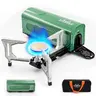 BIG HORN OUTDOORS Foldable Gas Burner Camping Cooker, 7500 BTU 2200W High Power Output Folding Stove with Cast Iron-Copper-Aluminium Construction, Non-Slip Pads, Carry Bag for Hiking, Emergency Use