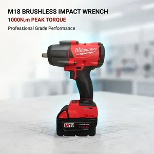 Milwaukee M18 1000N.m 1/2" Torque Impact Wrench for Heavy Automotive & Structural Bolting - Tool Only or Kit, 3-Mode Drive Control, Electronic Clutch, Friction Ring, LED Lights, Compact 21.3cm Body socket ratchet