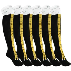 White Elephant Gifts for Adults, Chicken Leg Socks Funny 3D Novelty Chicken Feet Knee-High & Mid-Calf Socks for Women Men Animal Paw Socks