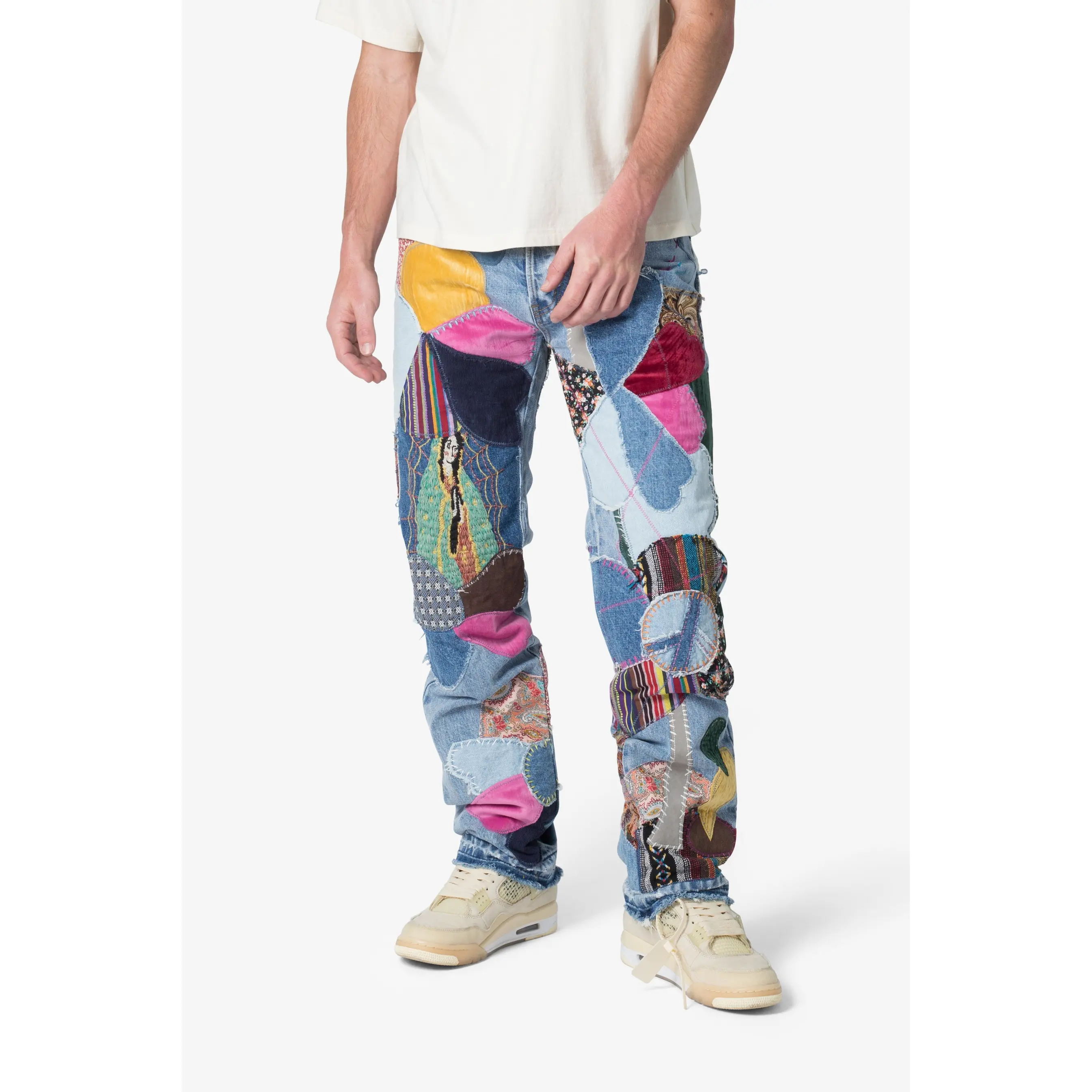mnml V647 Baggy Patchwork Denim - Blue/Multi - TikTok Shop