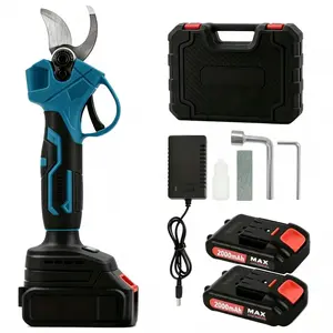Brushless electric pruning shears, portable cordless pruning shears, equipped with 2 2Ah lithium-ion batteries, adjustable cutting diameter, suitable for trimming garden trees and cutting branches.