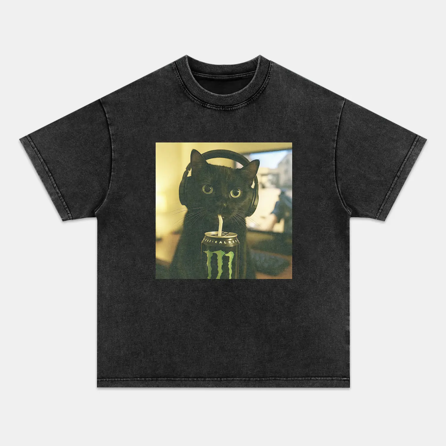 WACKY CAT T-shirt, Unisex Vintage Crew Neck Regular Fit Cotton Fabric Casual Breathable Short Sleeve Funny T-shirts Fashion Men&Women's Top for Streetwear 121602