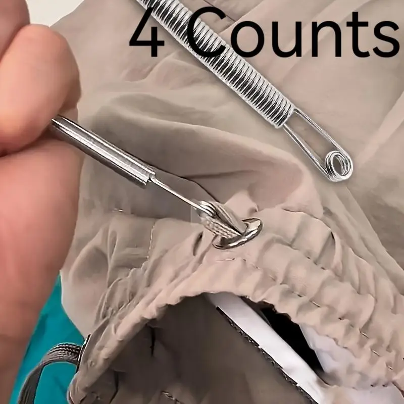 Spring Cord Threader, 4 Counts Spring Rope Threading Tool, Suitable for Elastic Cords, Ropes, Ribbon, Drawstrings, Elastic Bands, Waistbands and Laces