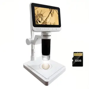 4.0" Digital Coin Microscope with Screen, Error Coin Magnifier with Lights,  Jeweler, Students, Rechargeable Mini Pocket Digital Microscope (32GB microSD Card Included)
