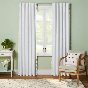 84" Scallop Blackout Kids' Panel Cream - Pillowfort: Noise Reduction, UV Protection, Energy Efficient, Off-White