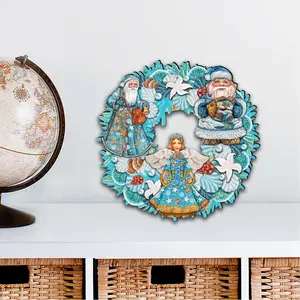 Designocracy 8185306-4M 12x9 in. Coastal Sea Treasure Wreath, Crafted Collectible Artwork Hanging Decor, Large Coastal Outdoor Hanging Home Ornament
