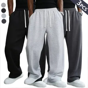 Clean Gent 4/3/2/1 Piece Set Basic Casual Drawstring Waist Pants, Loose Fit All-Season Style, Comfortable and Stylish Elastic Waist Design, Suitable for Everyday Wear Sweatpants, Sports Jogger Pants, Running Pants, Athletic Casual Trousers