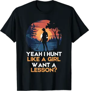 Hunt Like Girl Metal Detectorist Treasure Metal Detecting T-Shirt - Ciennaslay Shop 67B0F3JP85YD