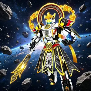 Chinese Style Character Mech Building Blocks Set, Detailed 3D Model Kit, Perfect Birthday Gift, Educational Toy for Kids