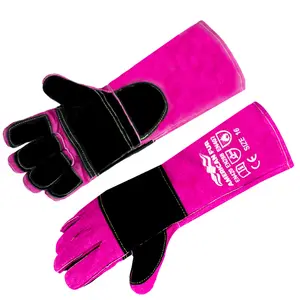 AMERICAN FUR Welding/BBQ Leather Gloves 16 Inches,932℉, Stick Welding Gloves Heat/Fire Resistant, Mitts for Oven/Grill/Fireplace/Furnace/Stove/BBQ/16 inches Extra Long Sleeve Bakeware