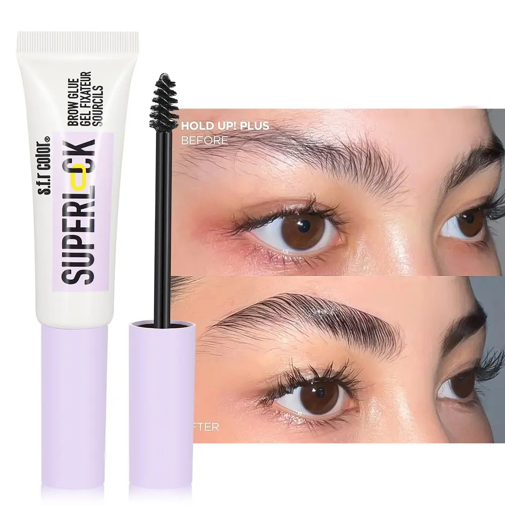 Super Locking Brow Gel, Waterproof Long-Lasting Mascara, Natural Feathered Effect, Tube with Brush Head, Ideal for Daily Use, Eyebrow Styling Gel, Eyebrow Products, Brow Styler Gel