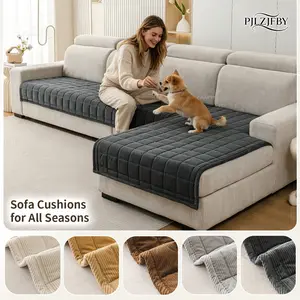 2pc Combination Sofa Cushions, Washable, Thick Quilted, Non-Slip Back, Multiple Sizes, Modern Style, Home Fabric Decor