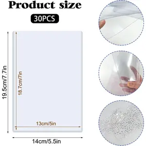 30 Pack 5" x 7" Rigid Print Protectors, Clear Waterproof Hard Plastic Page Sheet Protectors, B6 Paper Sleeves Photo Plastic Sleeves Hard Plastic Document Holder Birth Certificate Protector
