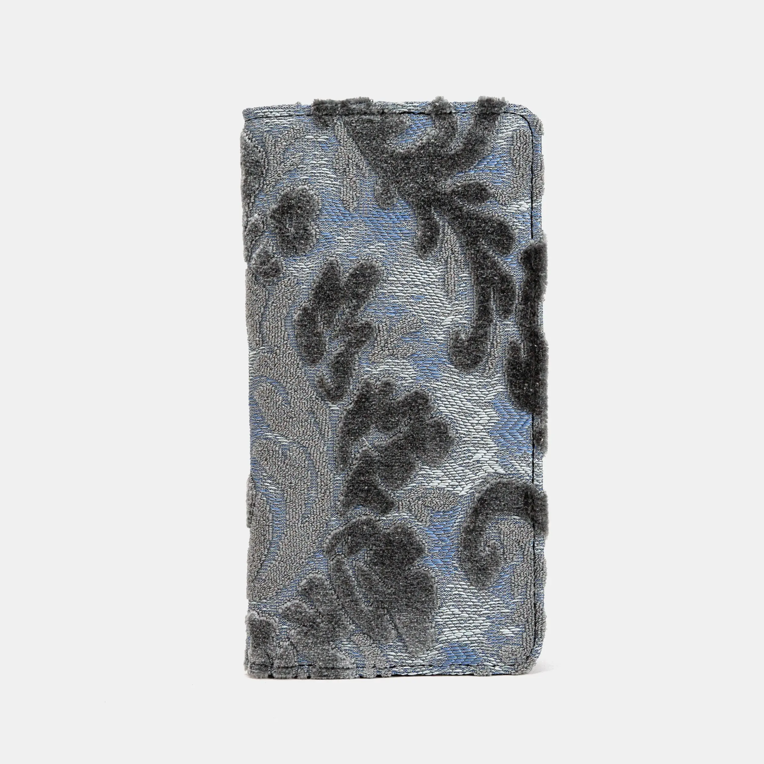 Burnout Velvet Steel Blue Checkbook Cover
