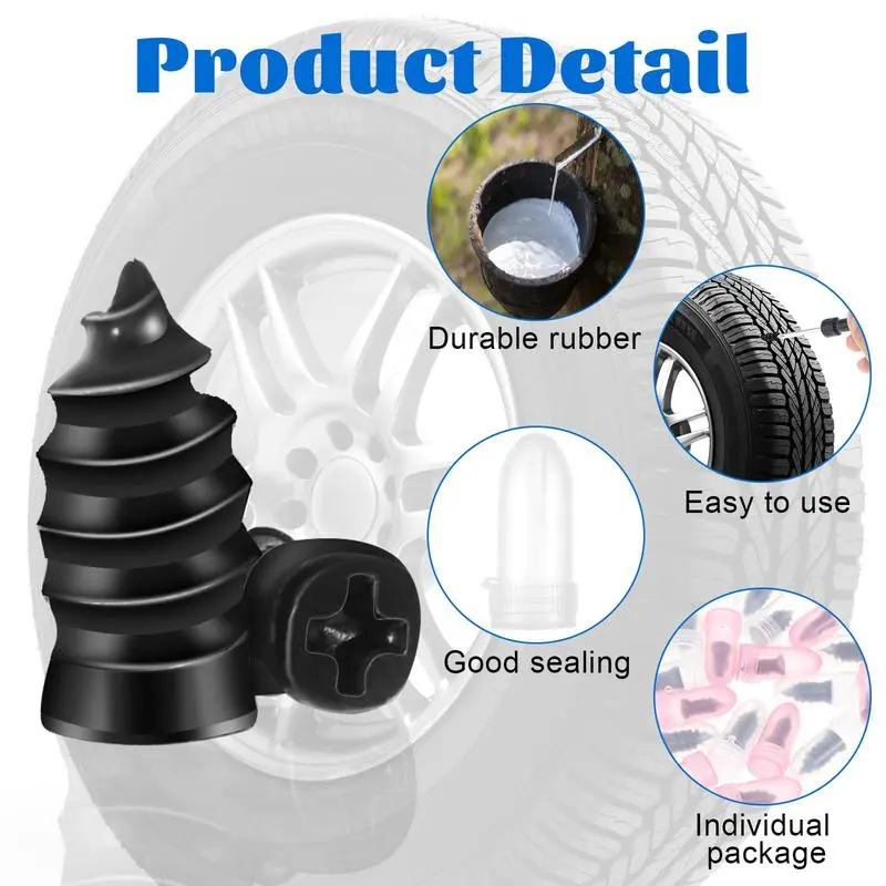 60/3OPcs Tire Repair Screws Plugs, Self-service Tyre RepairVacuum Rubber Nails Kit for Car/Motorcycle/Truck/TractorPuncture Fast Tyre Repair Supplies