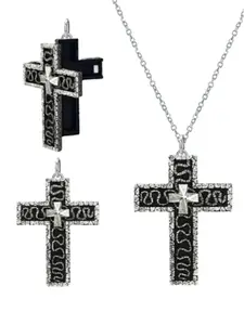 Squid Game Cross Pendant Necklace, Stainless Steel Material Necklace with Secret Compartment, Fashion Jewelry Accessories for Men & Women