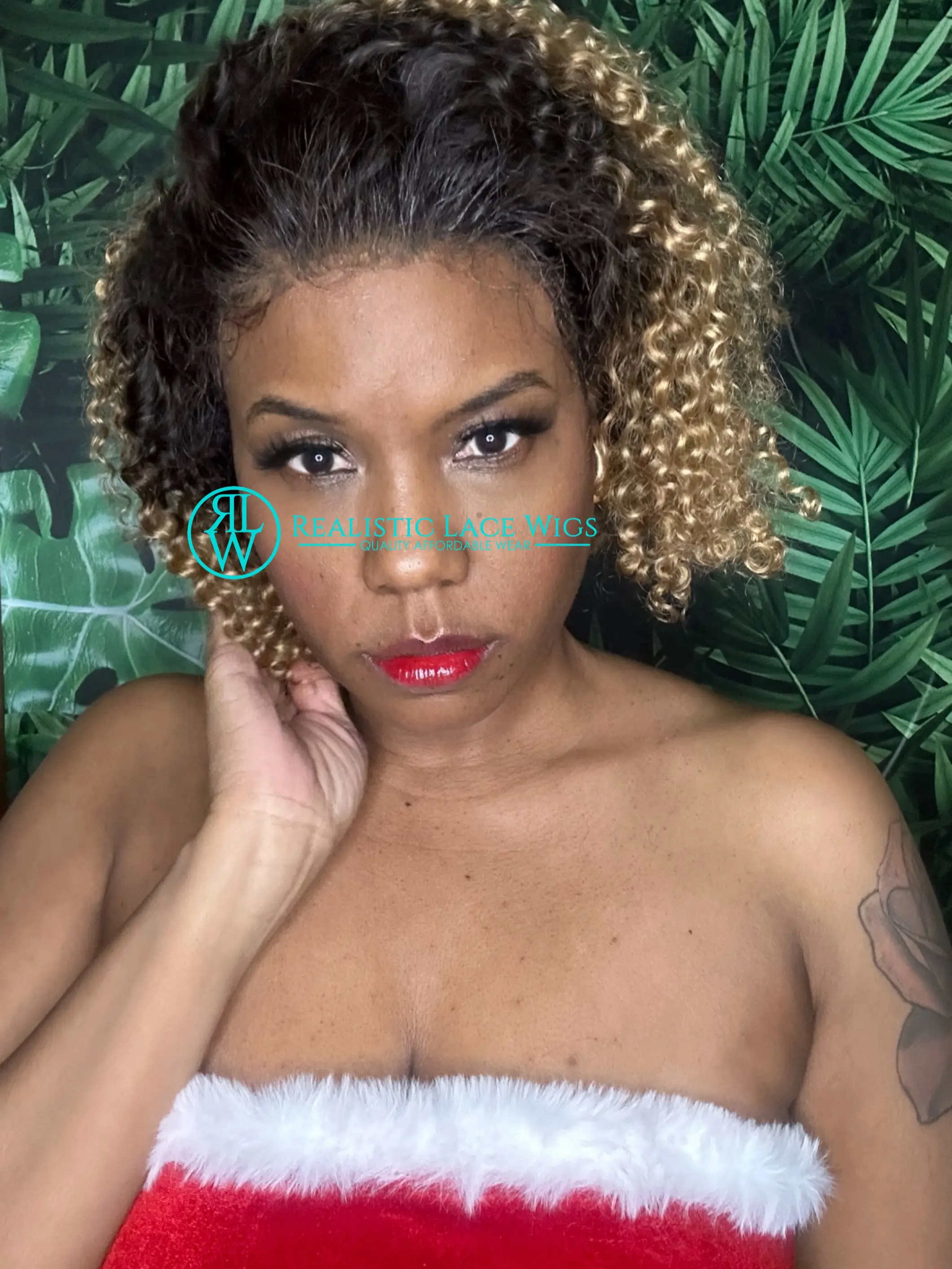 Kinky Curly 1B/27 Indian Lace Wig