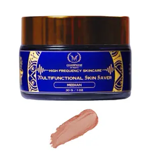 Tinted Organic Moisturizer 5 in 1 Skincare 30 g / 1 oz- Sun Protection, Makeup, Anti-aging, Glow, Skin Polish with Botanical Pigment