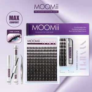 NYMPH | MOOMii Manga Lash Clusters Kit / Lash Only – 1–2 Weeks Long-Lasting DIY Cluster Lashes with Bond & Seal (Kit Option), Ultra-Soft Thin Band, Waterproof Bunny Ear Spiky Manga Look, Beginner-Friendly At-Home Lashes, Natural Cute Girl Makeup Gift