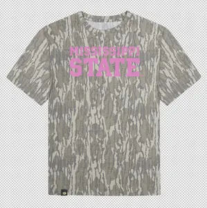 Mississippi State Block Mossy Oak Tee Camo, Mossy oak bottomland camo t-shirt