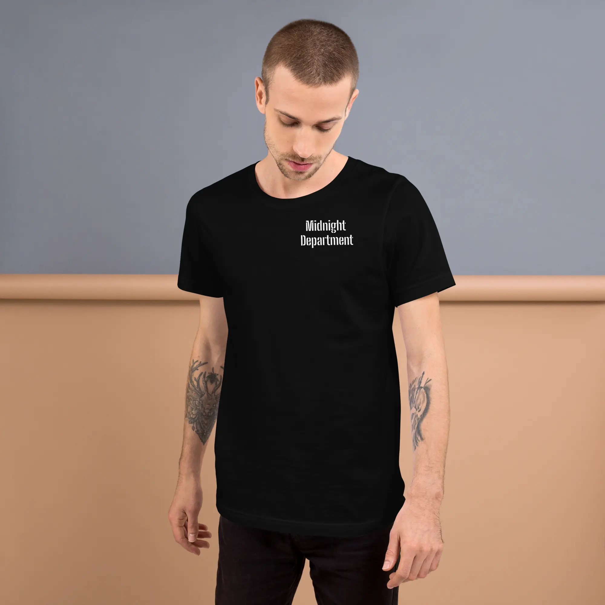 MIDNIGHT-DEPARTMENT Unisex t-shirt Comfy Cotton Fabric Menswear Top Streetwear Tee Tshirt Tropical