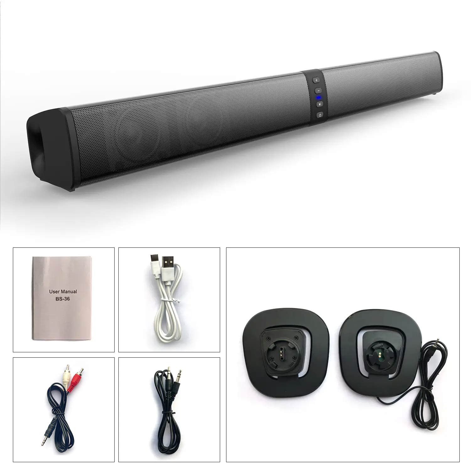 20W 3D TV Sound Bar Subwoofer Music Player Wired Wireless Home Surround Sound Bar For Computer Cinema TV Speaker