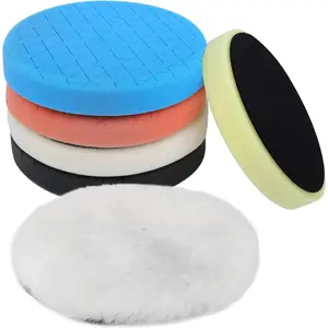 6 Pcs 6 Inch Buffing Polishing Pads, 6.5 Inch 165 mm Pads for 6 Inch 150mm Base Plate Compounds, Buffer Pads for Polishing and Waxing