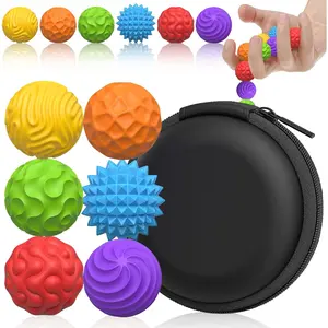 Silicone Magnetic Balls, Fidget Toys for Adults & Teens, 6PCS Stress Balls Fidget Toy, Quiet Magnet Desk Fidgets with Textured, ADHD Anxiety Relief Items, Fun Stocking Suffers Gifts (Multicolor)