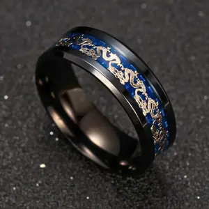 1Pc Fashionable and Popular Dragon Pattern Stainless Steel Ring for Men, Wedding, Engagement Jewelry, Anniversary Gift for Father/ Husband/ Boyfriend