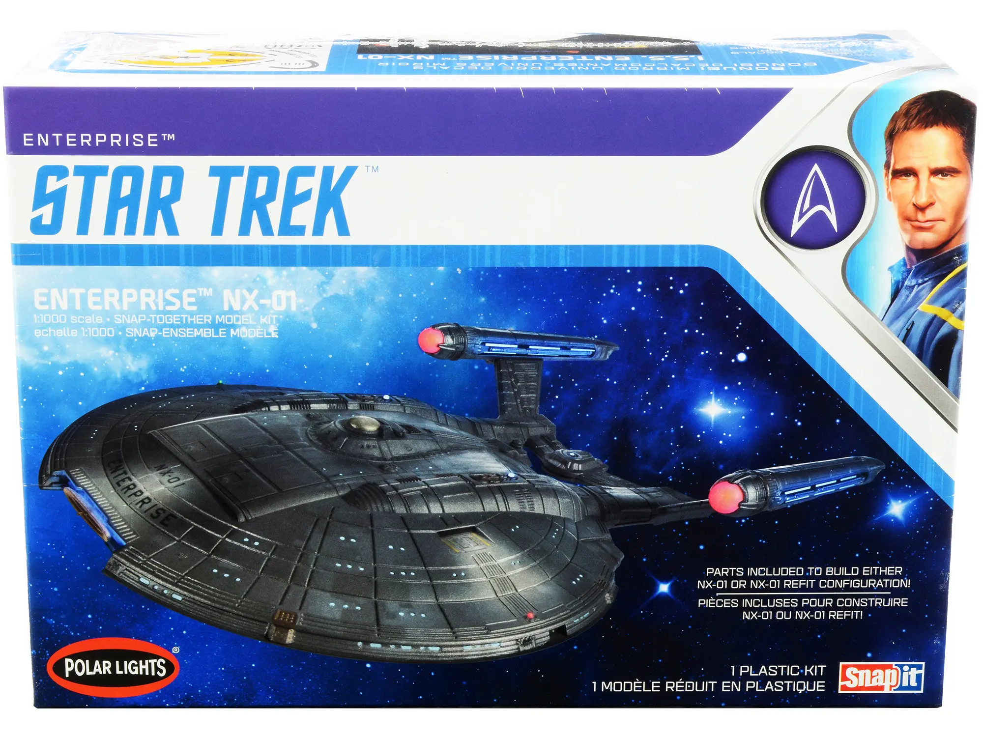 Skill 2 Snap Model Kit Enterprise NX-01 Starship "Star Trek: Enterprise" (2001-2005) TV 1/1000 Scale Model by Polar Lights
