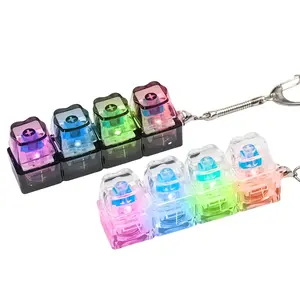 Keyboard Fidget, 2 Pcs Stress Relief Tool for Office Workers and Commuters, Portable Anxiety Management Device with Feature, Transparent Keycaps in Black and White Colors