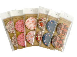 Floral Boho Style Cute Car Coasters, Set of 2, Cute Aesthetic Car Coasters, New Car Gift, Gifts for Her, Flower Coasters for Car, Car Gadgets and Accessories Girly
