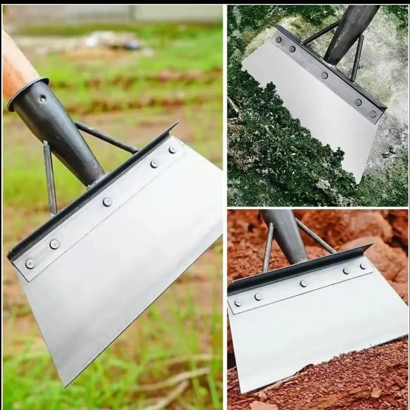 Stainless Steel Multi-Task Shovel - Heavy-Duty Design, Weeding Tool, Universal Use for Landscaping, Planting (Handle Not Included)