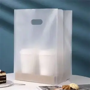 50/100pcs Reusable Matte Transparent Plastic Gift Bags with Handles - Elegant & Durable Design for Valentine’s Day, Mother’s Day, Weddings, and Birthdays | Stylish Gift Packaging | Premium Quality Christmas Bags, Halloween