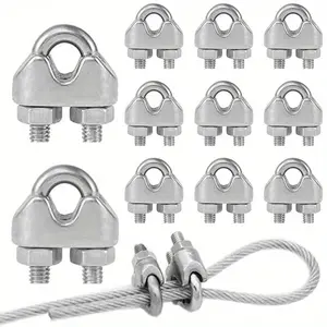 5pcs U-Shape M3 Cable Clamps, 3mm Wire Rope Fixing Bolts, Heavy-Duty 304 Saddle Fasteners for Secure Cable Management, Cable Management | Ushaped Clamps | Fasteners, Cable Organizers And Storage
