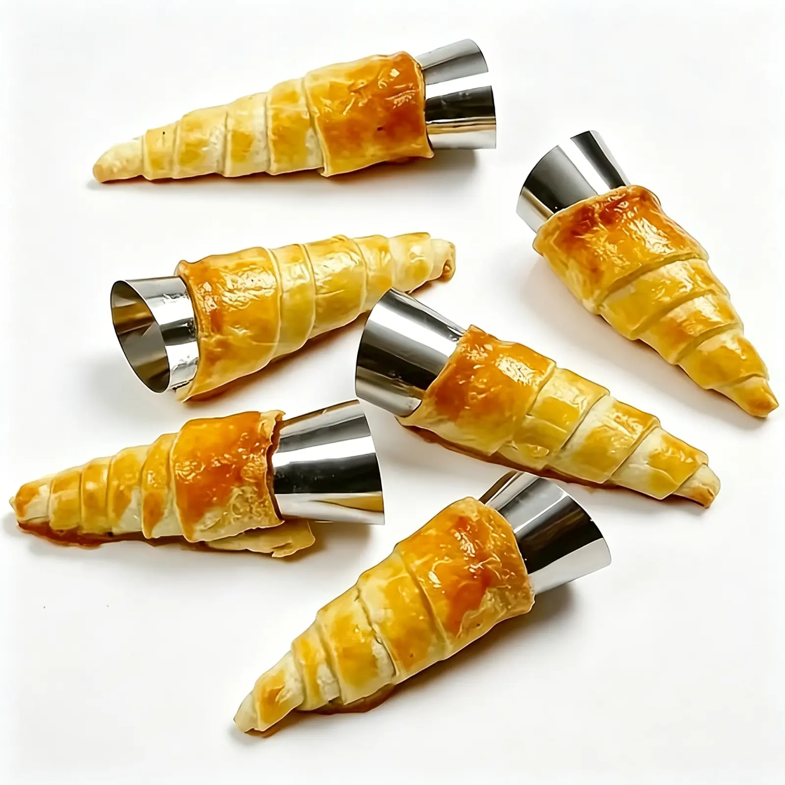 20pcs Smooth Non-Stick Stainless Steel Cream Horn Cones - Conical Pastry Molds, Cannoli Forms, Croissant Baking Tubes, Durable Easy-To-Use Bakeware for Oven, Fry, Christmas Baked Desserts summerwins